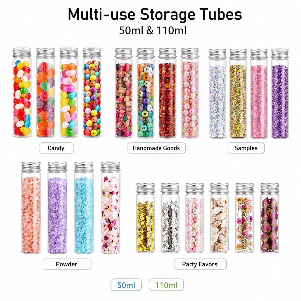 20pcs 50ml/100ml Clear Flat Tu - огляд і ціна Reusable Bottle