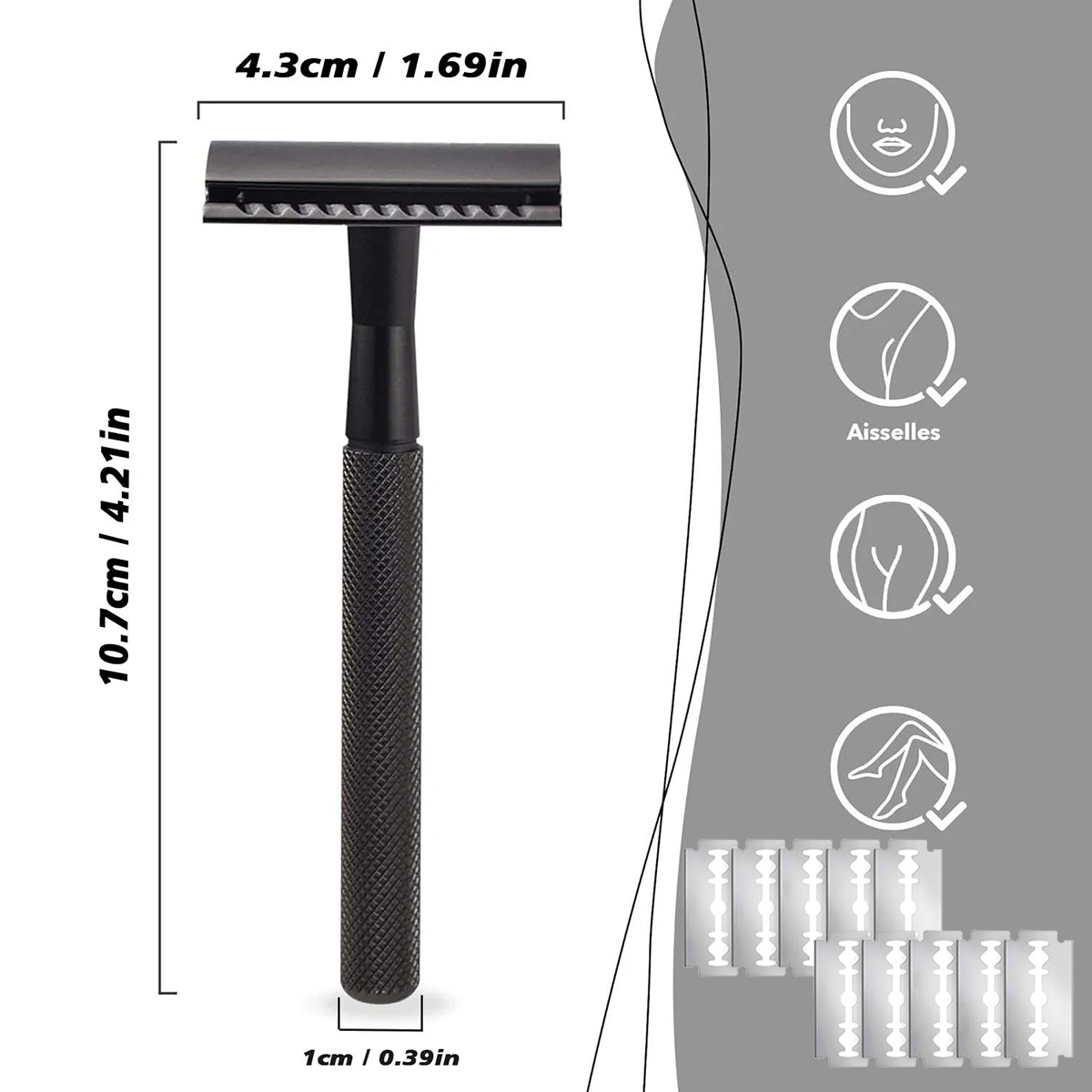 Black Weighted Handle Safety R - огляд і ціна Safety Razor Handle