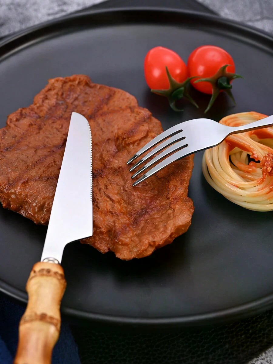 30-piece stainless steel cutle - огляд і ціна Bamboo Cutlery