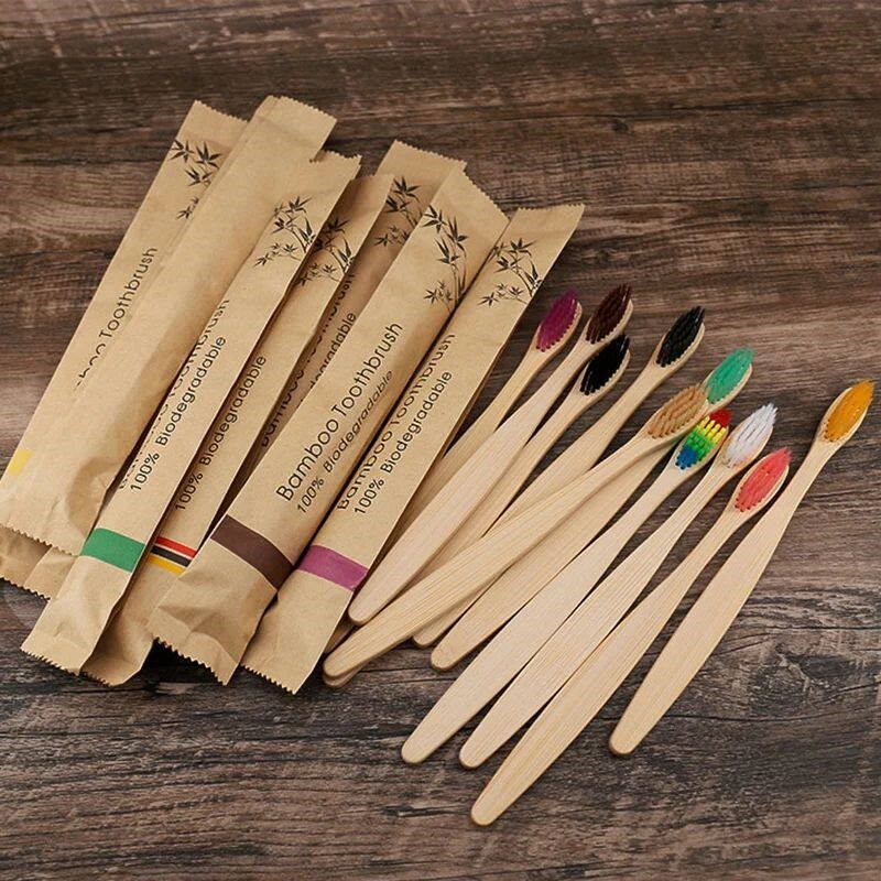 Random Color 5/10pcs Bamboo To - огляд і ціна Bamboo Toothbrush