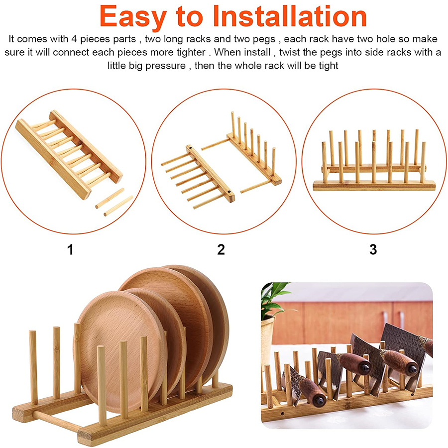 1pcs/2pcs Bamboo Dish Rack, Pl - огляд і ціна Bamboo Cutlery
